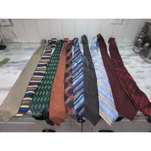 Bulk Neck Tie Lot 11, 10 Men's Ties Bundle, Assorted Pattern, Wholesale Tie Pack
